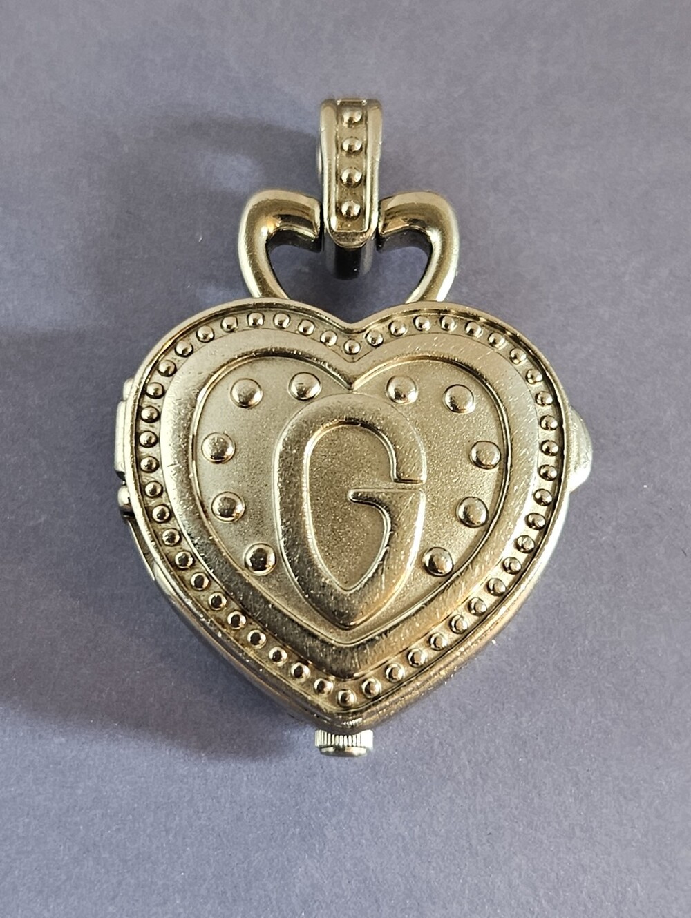 Guess Y2K 2009 Silver Heart Locket Watch Pendant